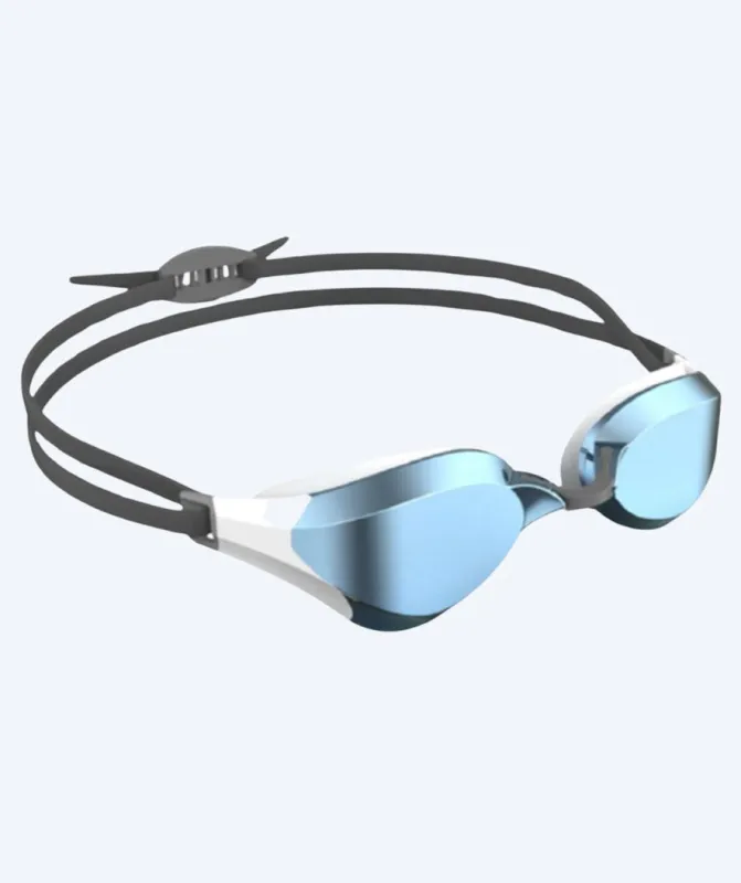 Watery Elite svømmebrille - Rattle Pro Mirror - Hvid/grå - Konkurrence / trænings svømmebriller