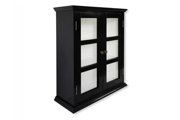 Mandø Væghængt Vitrineskab - 65,5x56x22 cm Sort/Hvid