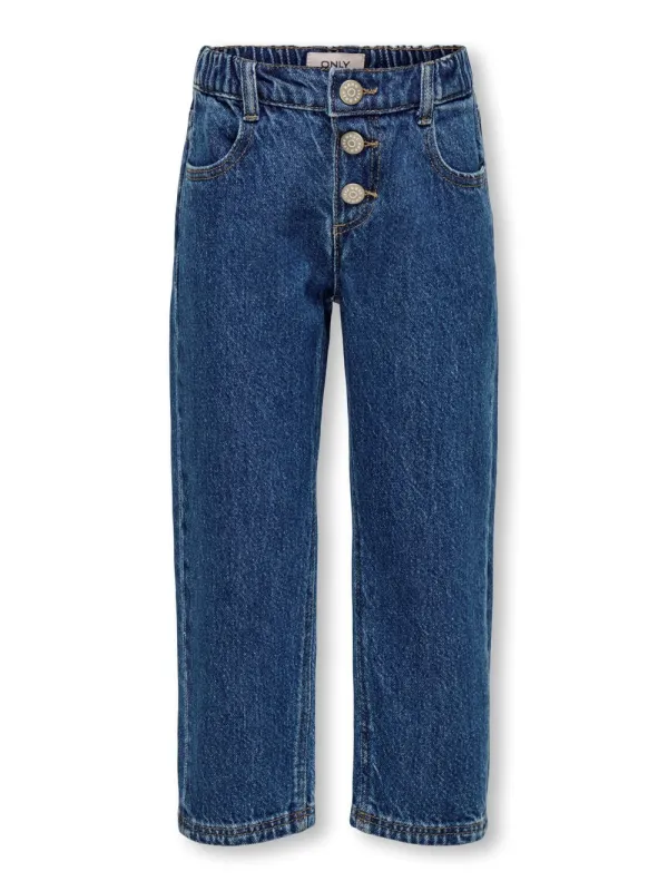 Only Mini Valentine Straight Fly Jeans -  Medium Blue Denim - 92 cm