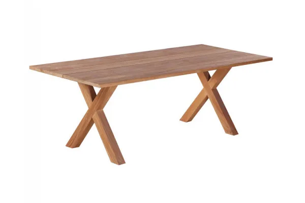 Milo Plankebord 90x200 cm - m/bordben i teak - Kryds