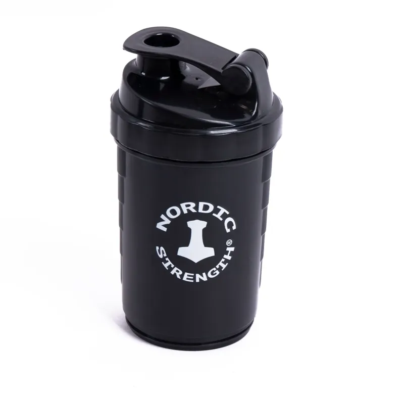Shaker til proteinpulver (Nordic strength) - Sort 500 ml.