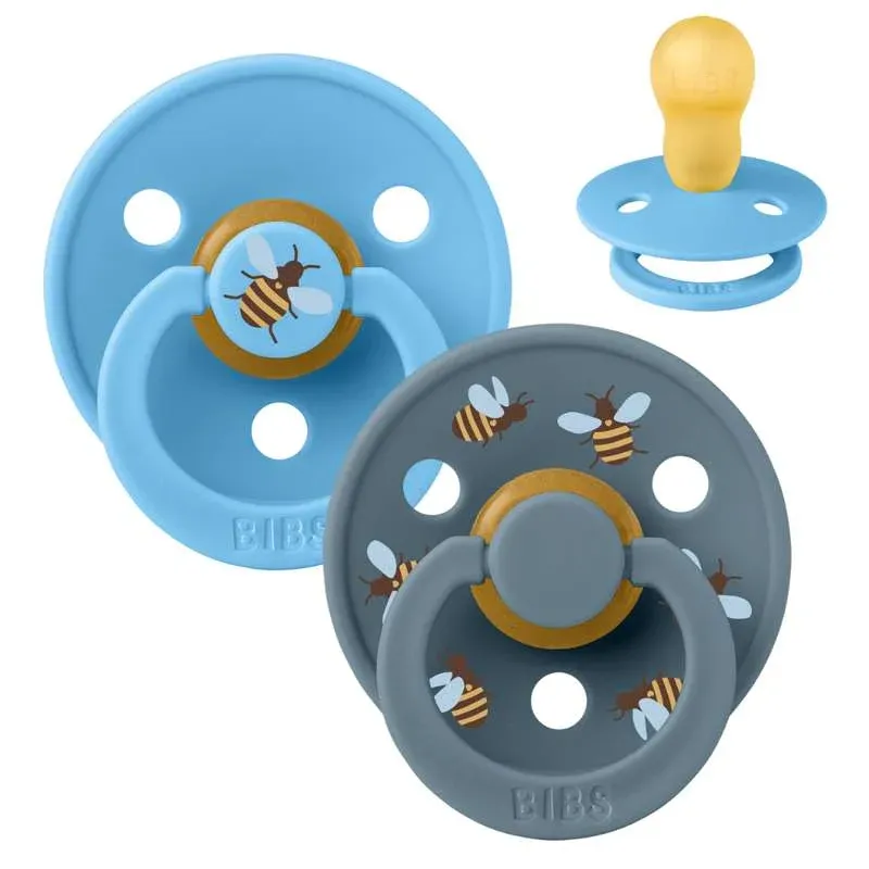 BIBS Rund Colour Sut - 2-Pak - Str. 3 - Naturgummi - Bumblebee Studio - Breeze Mix