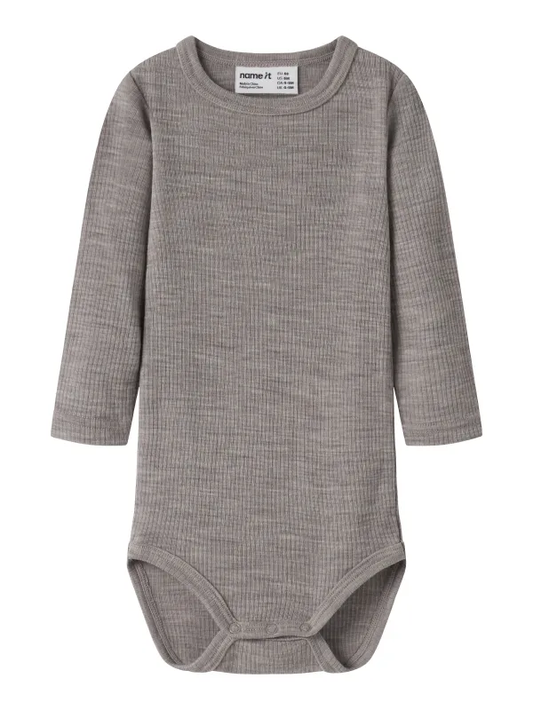 Name It Wax - Wool Rib LS Body - Satellite - 50 cm