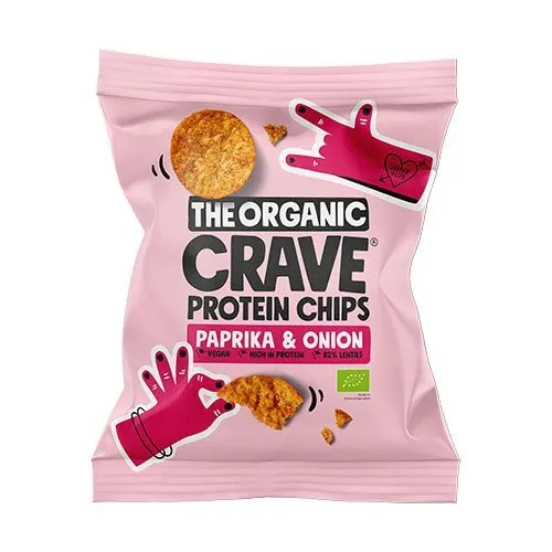 Veganske protein chips m. Paprika & onion Økologiske - 30 gram