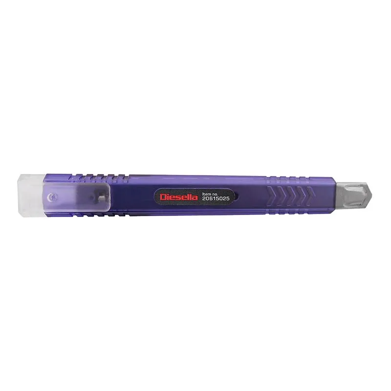 Kniv 9x80x0,4 mm i plasthus (Blå)