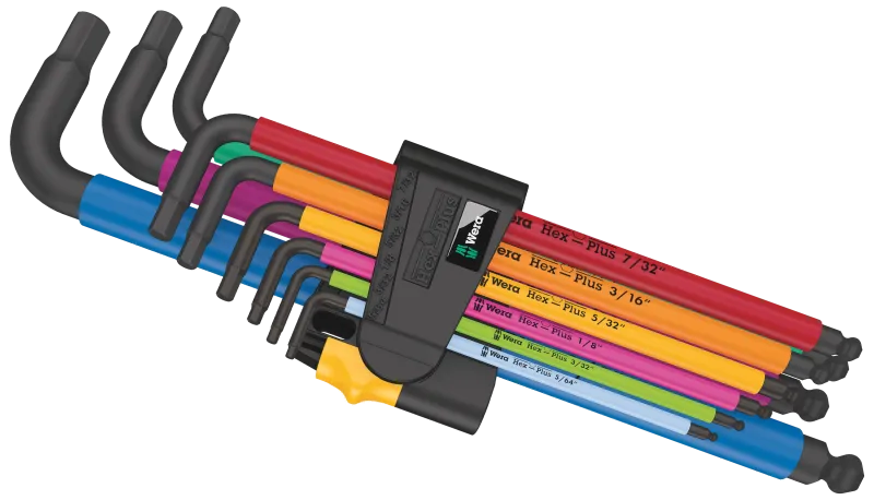 Stiftnøglesæt 950/9 5/64"-3/8" multicolor, 9stk
