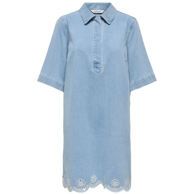 ONLY dame kjole ONLBELLE - Light Blue Denim
