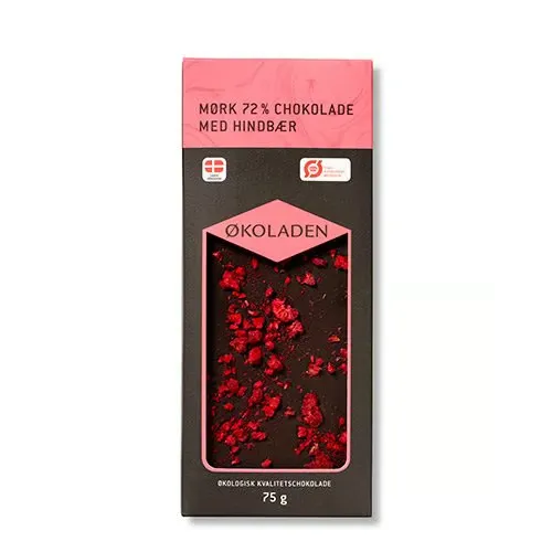 Økoladen Chokolade mørk hindbær 70% Ø (75 g)