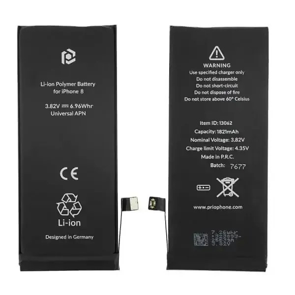 iPhone 8 genopladeligt 3.82 V / 1821mAh batteri. Original OEM.