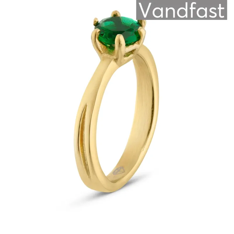 ANNEBRAUNER Princess Jade Green Ring 18K Guldbelagt