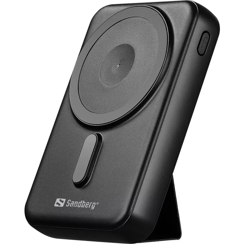 Sandberg Mag Wireless Powerbank 10000. Magnetisk Trådløs Powerbank. 10000mAh. Sort.