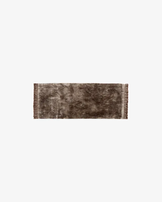 Nordal - NOBLE tæppe med frynser, 75 × 200 cm  -  warm grå