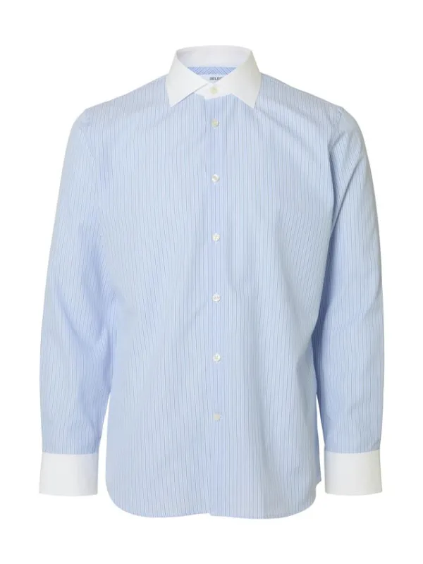 SLHSLIMLUX LS SHIRT WHITE SPREAD