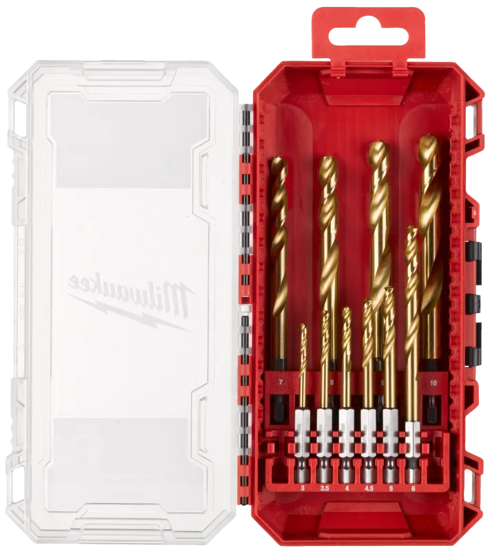 Metalbor HSSG-TiN 1/4" 6kt skaft 3-10mm, sæt 10stk