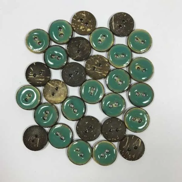 Kokosknapper 18 mm (1stk)  Turkis grøn
