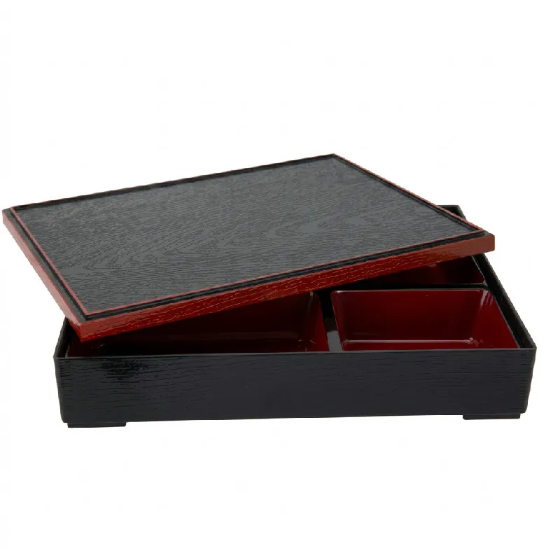 Bento Box Sort/rød 30x24,5x6cm