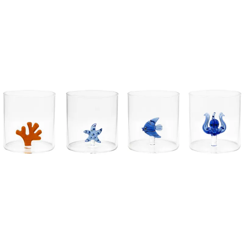 Mareld Tumblerglas 4 stk, havtema