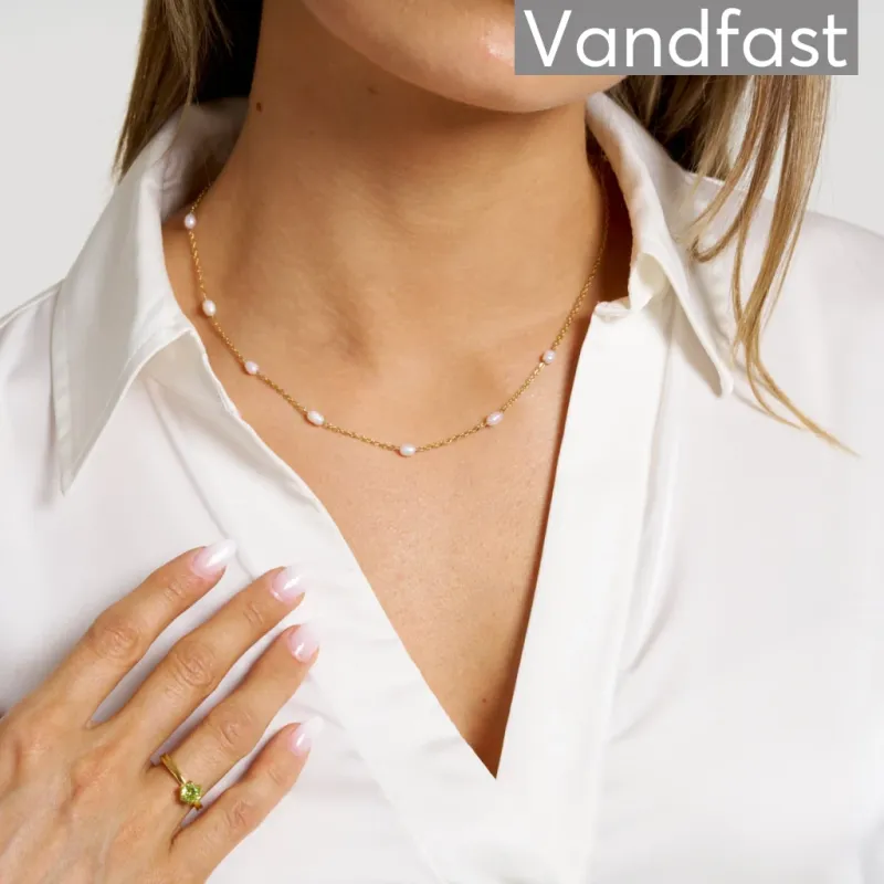 ANNEBRAUNER Classic Pearl Halskæde 18K Guldbelagt
