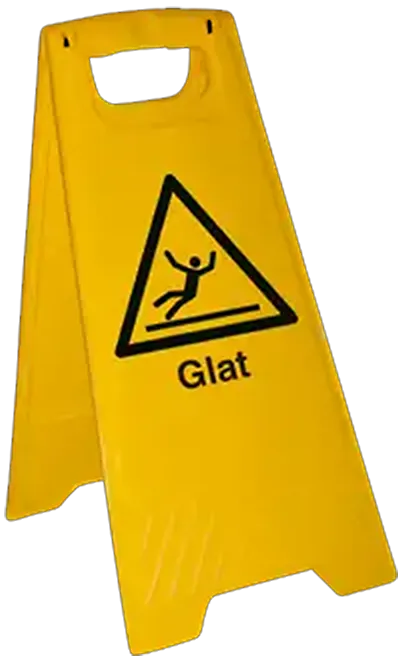 Advarselsskilt fritstående/flytbart 'gulv glat'