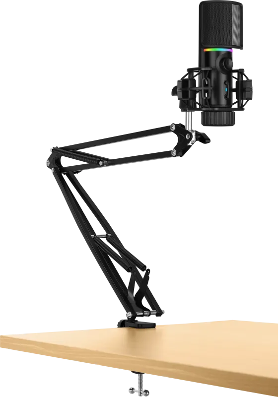 Streamplify MIC RGB Mikrofon incl. Mic-arm - Sort - GEEKD.dk