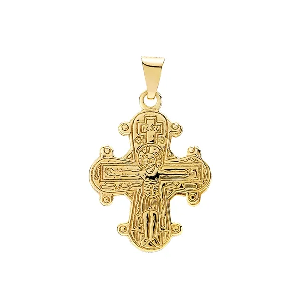 Lille Dagmarkors i 14 kt. Guld  med Fadervor - 16 x 18 mm