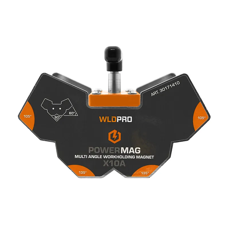 WLDPRO POWERMAG X10A Multivinkel Svejsemagnet med on/off funktion (245N/25kg)