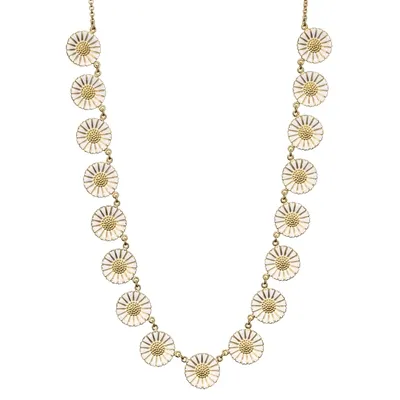 Lund Marguerit collier i forgyldt Sølv - 50 cm