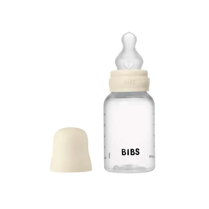 BIBS Bottle - Sutteflaskesæt - Plastik - Silikone/Slow Flow/Rund - 150ml - Ivory