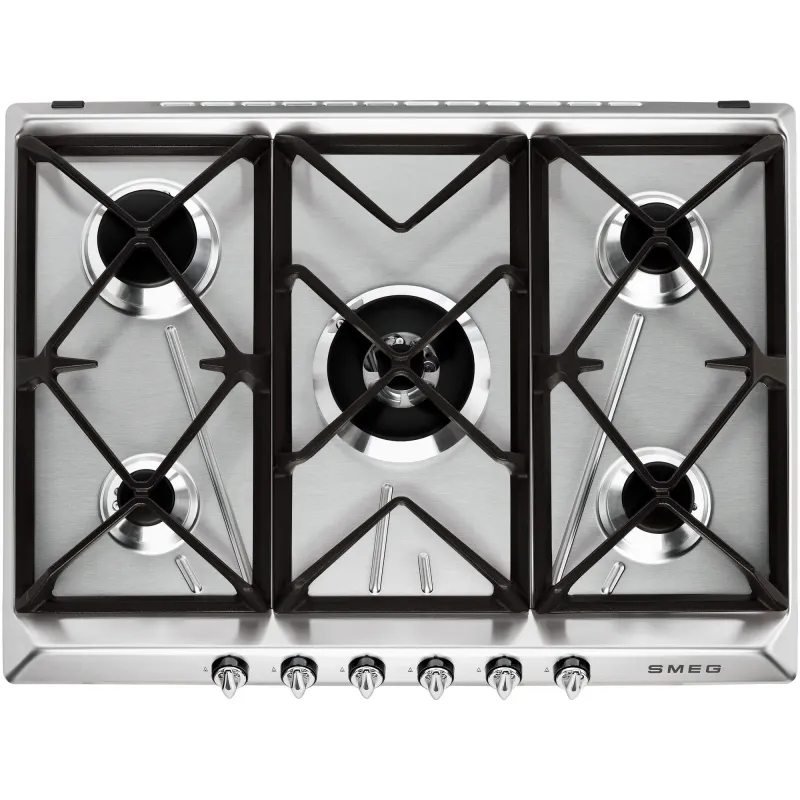 Smeg 68,5 cm gaskogeplade rustfrit stål victoria design