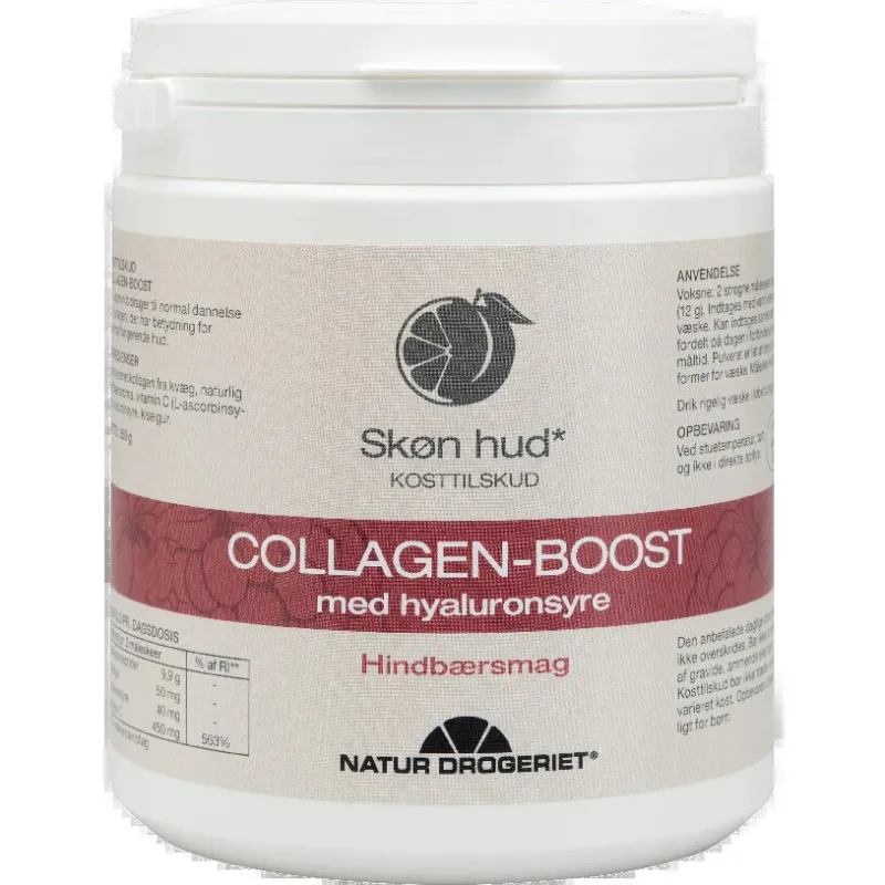 Collagen-boost med hyaluronsyre - Hindbærsmag - 350 gram
