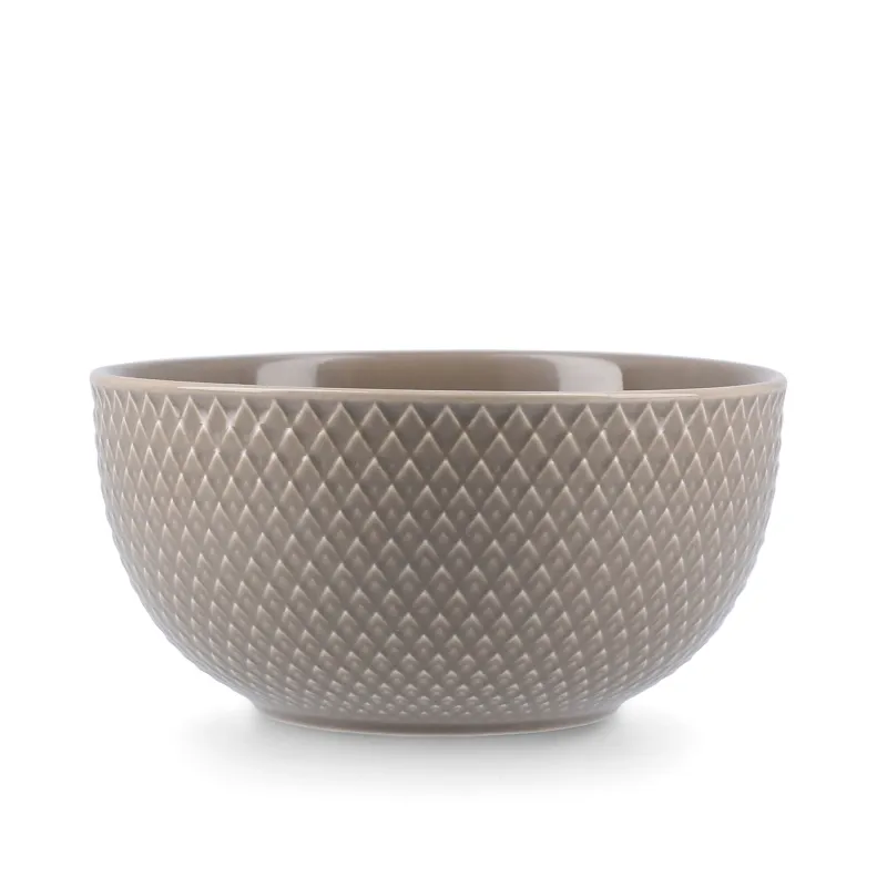 Lyngby Porcelæn Rhombe Earth skål Ø13 cm, clay