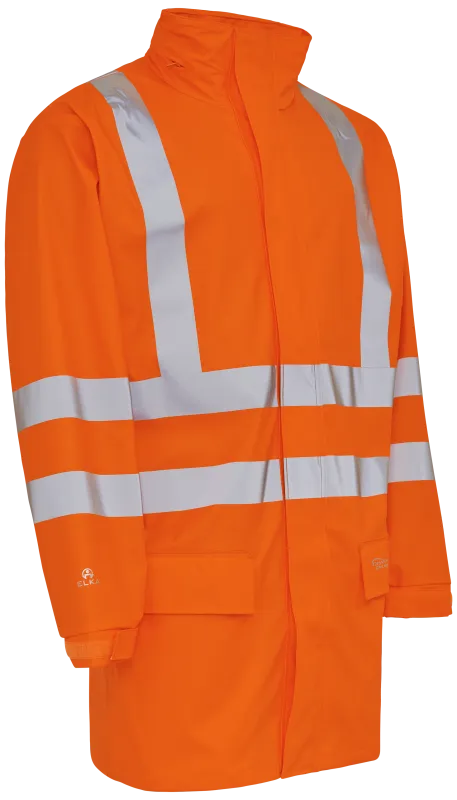 Hi-vis jakke lang m/ refleks 026301R orange Str. L