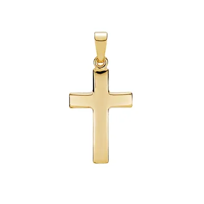 Kors Vedhæng i 8 kt. Guld 18 x 12 mm  -  Højglans Poleret