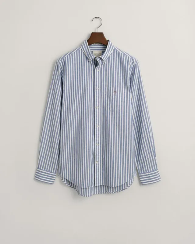 REG COTTON LINEN STRIPE SHIRT