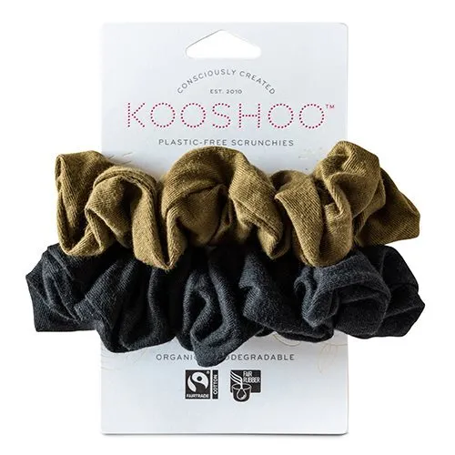 Hår scrunchie Black Olive 2 stk øko & plastikfri - 1 pk.