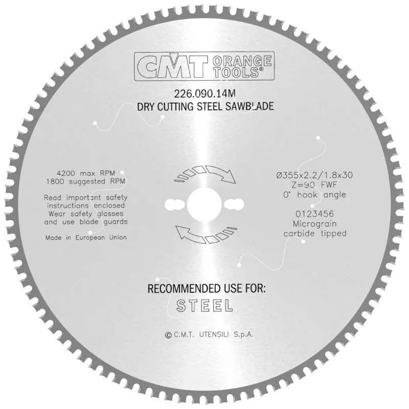 CMT rundsavklinge HM-skær 355×2,2×25,4 Z90 DryCut