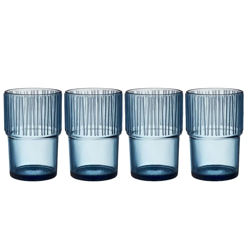Bitz Kusintha Caféglas 38 cl, blå, 4 stk.