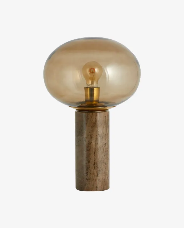 Nordal - BES bordlampe  -  røgfarvet med marmor  -  Ø29 × H45 cm