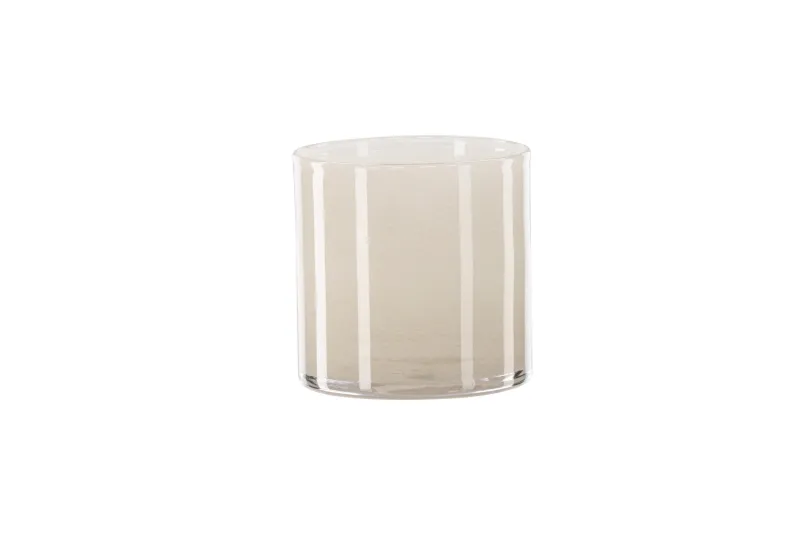 VENTURE DESIGN Glora lysestage, rund - beige glas (Ø12x12H)