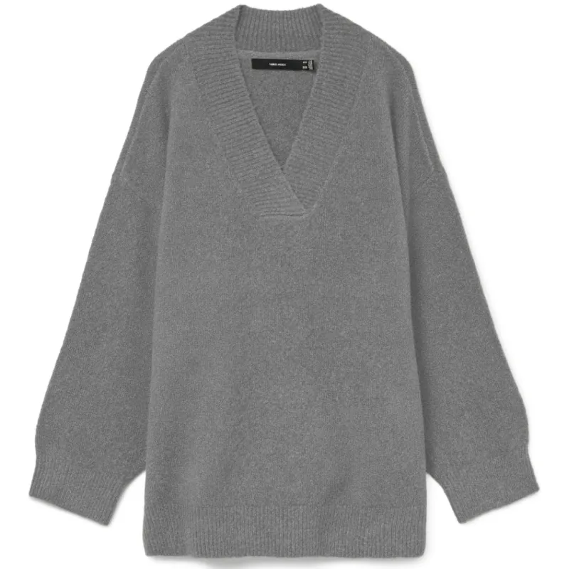 Vero moda dame strik trøje VMBANG - Medium grey melange