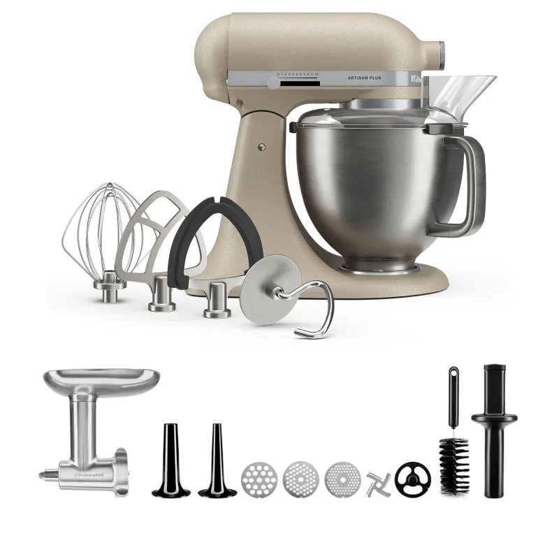 Kitchenaid Artisan Plus køkkenmaskine med kødhakker 4,7 liter, oat