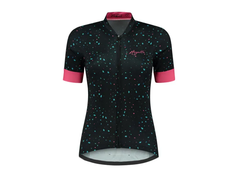 Rogelli Terrazzo - Cykelbluse - Dame - Korte ærmer - Blå/Pink - Str. XS