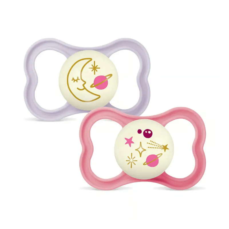 MAM Air Sut Night Silicone Pink 6-16M (2 stk)