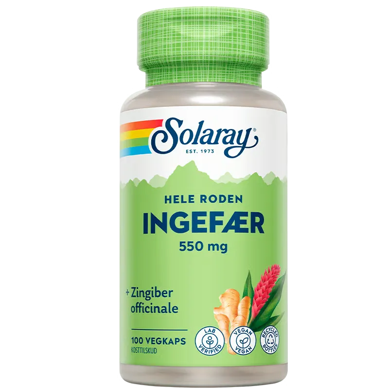 Solaray Ingefær 550 mg (100 Kapsler)