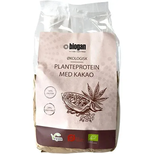 Planteprotein m. kakao vegansk Øko. - 450 gram