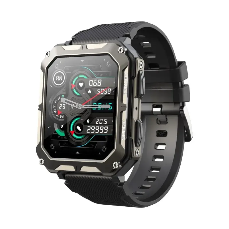 C20 Pro Smartwatch. 1.83" Touch Screen. IP68 Vandtæt Aktivitets ur. Graphite.