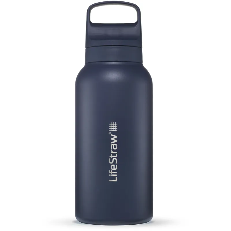 LifeStraw Go 2.0 Stainless Steel Water Filter Bottle 1L, Mørkeblå