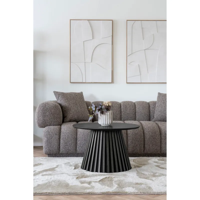House Nordic - Osaka sofabord  -  Egefiner, sort  -  Ø70×H45 cm