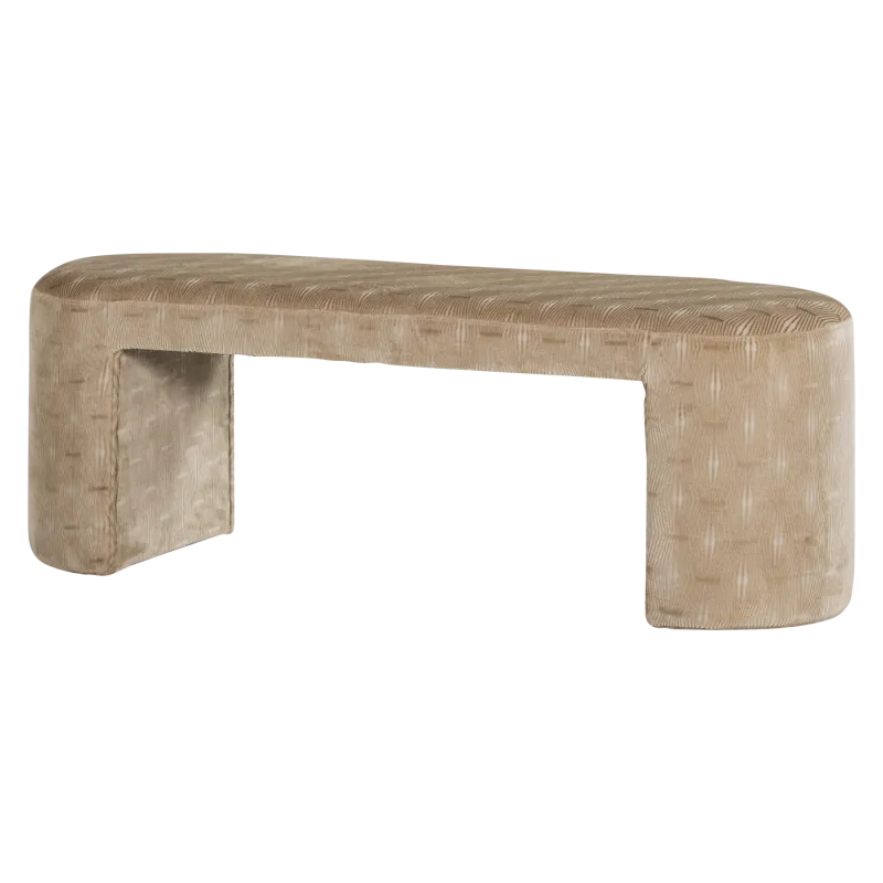 WOOOD Jacob bænk, oval - natur vævet polyester stof ( 130x46))