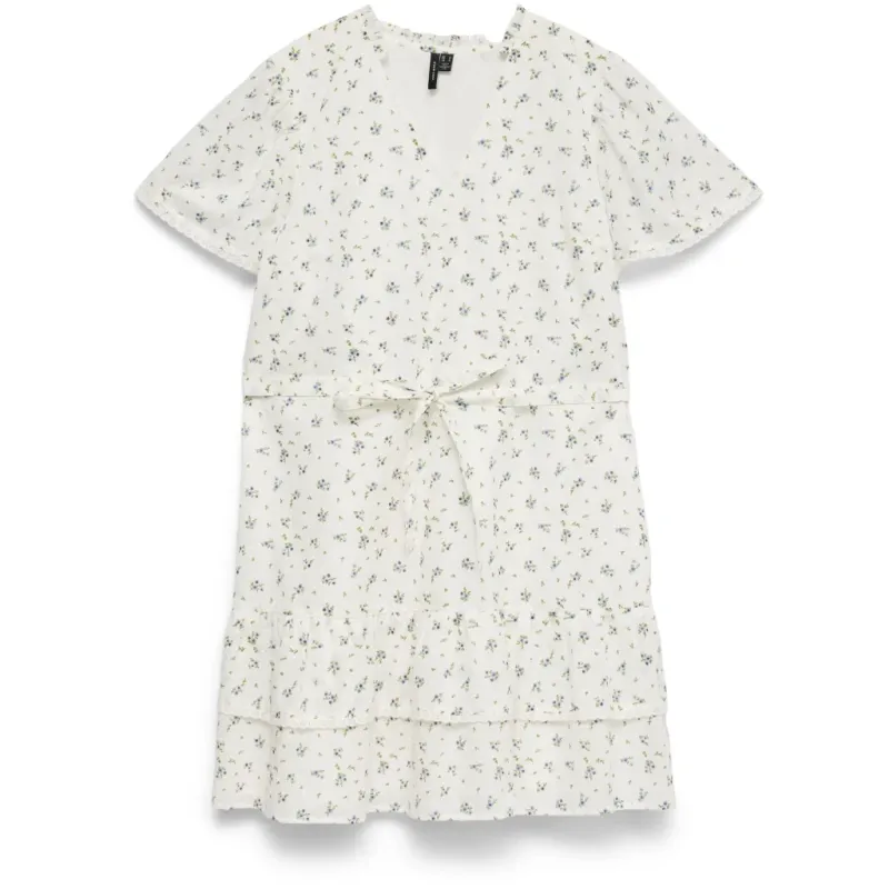 VERO MODA dame kjole VMTRINE - Snow White Maguerite Blue Jasper